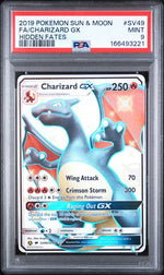 Pokemon Hidden Fates SV49 Charizard GX full art card graded PSA 9