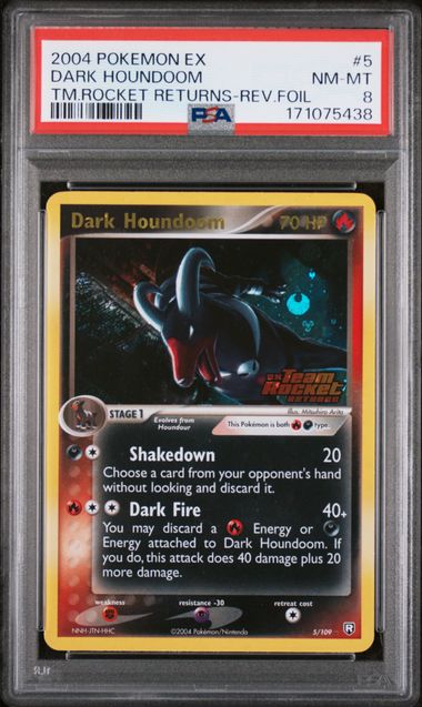 2004 POKEMON EX TEAM ROCKET RETURNS #5 DARK HOUNDOOM TM.ROCKET RETURNS-REV.FOIL PSA 9
